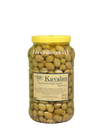 2100 gr Süzme Ağırlık - Domat Taş Kırma Yeşil Zeytin -3000cc-