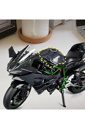 KAWASAKİ NİNJA H2R 1:9 MODEL MAKET MOTOR SİYAH