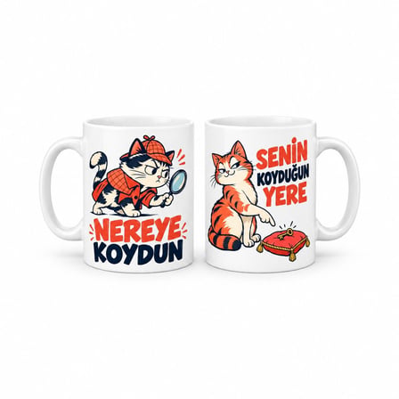 Kaybolan Eşya 2`li Porselen Kupa Seti - MODEL 752