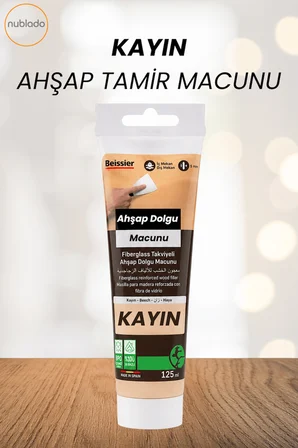 Kayın Renk Ahşap Parke Tamir Macunu Mobilya Masa Dolgu Çatlak Çizik Giderici 125 ML