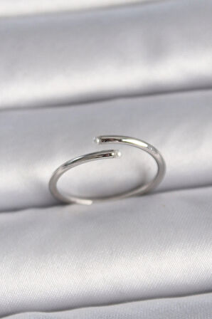 pilelistore Pirinç Gümüş Renk Ayarlanabilir İnci Detay Kadın Yüzük - TJ-BYK3423