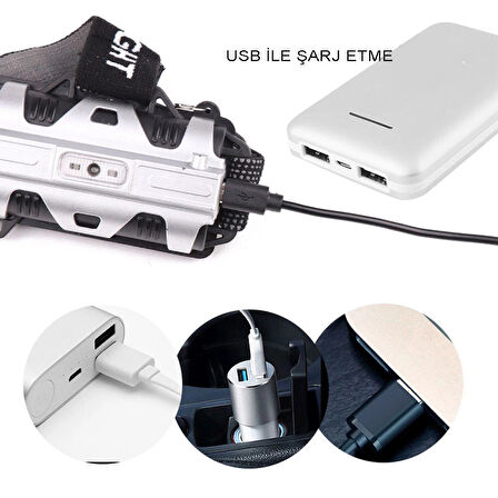 pilelistore 4 Modlu Sensörlü Şarjlı  Güçlü Kafa Lambası Wt-248