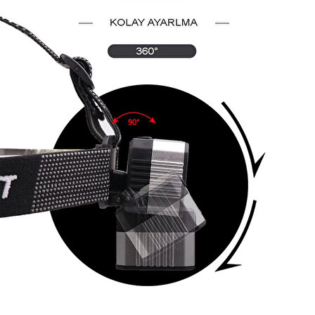 pilelistore 4 Modlu Sensörlü Şarjlı  Güçlü Kafa Lambası Wt-248