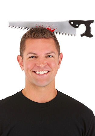 pilelistore Kafaya Saplanmış Halloween Kanlı Testere Şaka Tacı