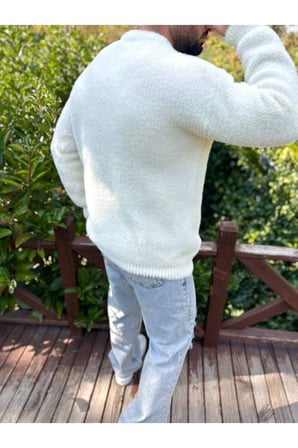 Sweatshirt Oversize Tüylenmez Polar Kazak Bol Kesim Naturel Pamuk Rahat Kesim Salaş Peluş Kazak