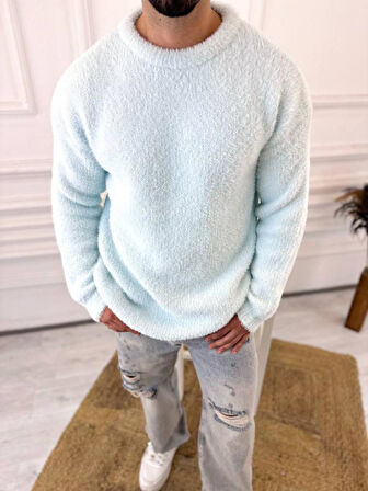 Kazak Oversize Tüylenmez Polar Kazak Bol Kesim Naturel Pamuk Rahat Kesim Salaş Peluş Kazak