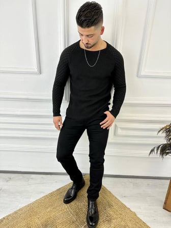 Kazak Örme Tüylenmez Naturel Pamuk Triko Kazak
