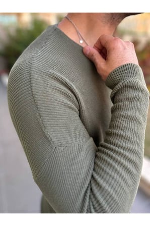 Kazak Oversize Örme Natural Pamuk Tüylenmeyen Kazak Salaş Tarz Triko Sweatshirt Dökümlü Model