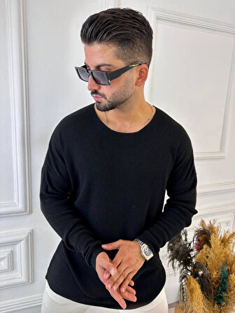 Kazak Oversize Örme Natural Pamuk Tüylenmeyen Kazak Salaş Tarz Triko Sweatshirt