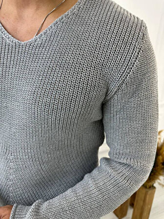 Kazak Naturel Örme Pamuk Tüylenmeyen Triko Kazak