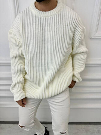 Oversize Kazak Bol Kesim Tüylenmeyen Salaş Triko Kazak