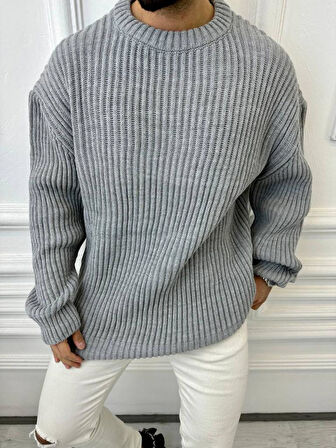 Oversize Kazak Bol Kesim Tüylenmeyen Salaş Triko Kazak