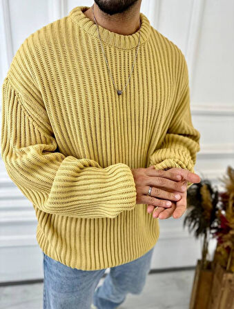 Oversize Kazak Bol Kesim Tüylenmeyen Salaş Triko Kazak