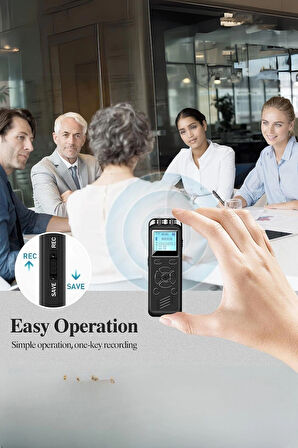 KB60 16 GB Dijital Ekranlı Profesyonel Ses Kayıt Cihazı Diktafon Ses Aktif Şifre Korumalı Mp3 Çalar