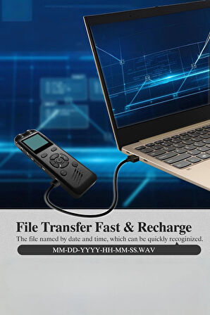 KB60 16 GB Dijital Ekranlı Profesyonel Ses Kayıt Cihazı Diktafon Ses Aktif Şifre Korumalı Mp3 Çalar