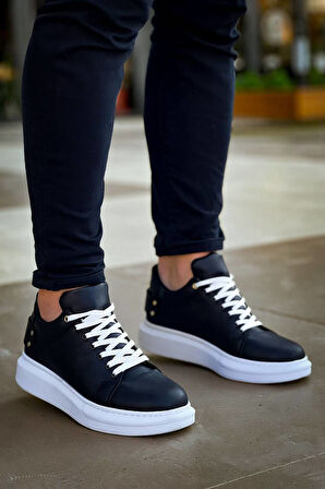 KB047  Kuback Siyah Cilt Günlük Erkek  Ayakkabı