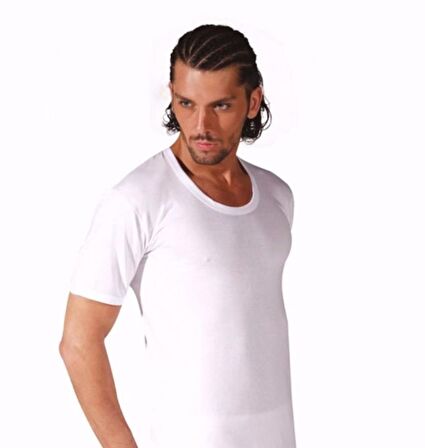 6'Lı Seher Yıldızı %100 Pamuk Erkek Fanila Kısa Kollu