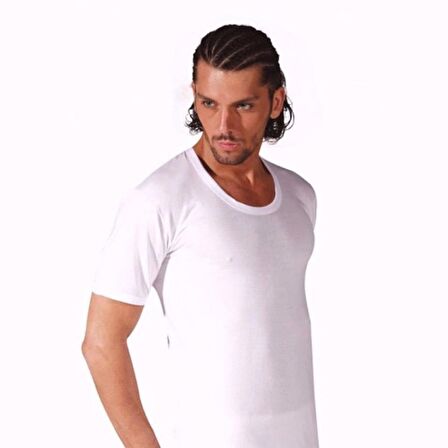 6'Lı Seher Yıldızı %100 Pamuk Erkek Fanila Kısa Kollu