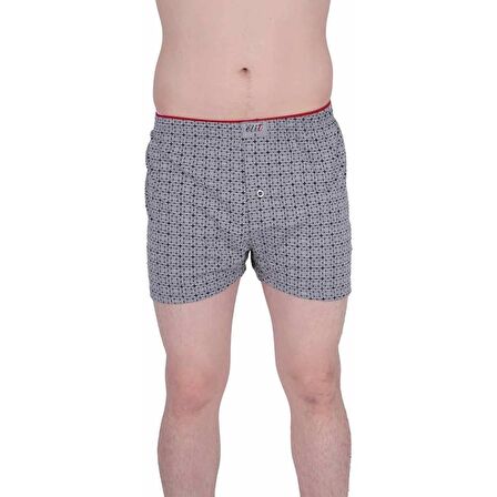 6'Lı Tutku Elit Havlu Bel Erkek Penye Desenli Boxer 1102