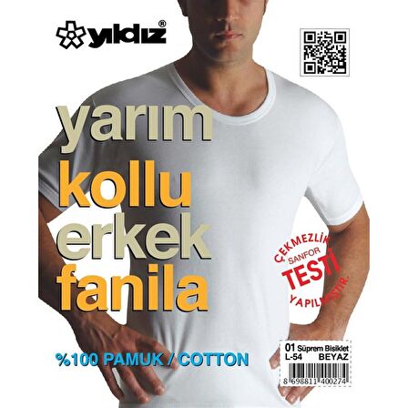 6'Lı Yıldız 01 Erkek Süprem Bisiklet Yaka Pamuk Fanila