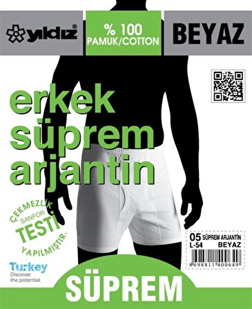 6'Lı Yıldız 05 Erkek Süprem Pamuk Paçalı Arjantin Külot
