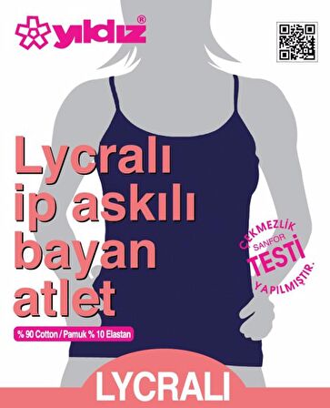 Yıldız Kadın Likralı ip Askılı Atlet Renk Seçenekli