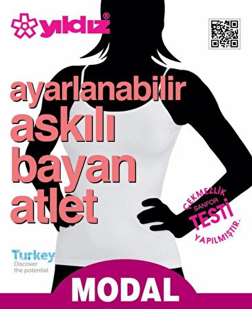 Yıldız Kadın Ayarlanabilen Askılı Atlet Modal Renk Seçenekli