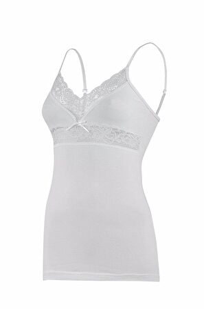 Yıldız Kadın Ayarlı V Yaka Dantelli Atlet Renk Seçenekli