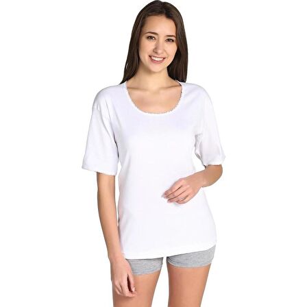 6 Adet TUTKU 0141 Kadın Ribana Kısa Kol Atlet