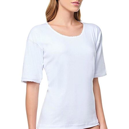 6 Adet TUTKU 0141 Kadın Ribana Kısa Kol Atlet