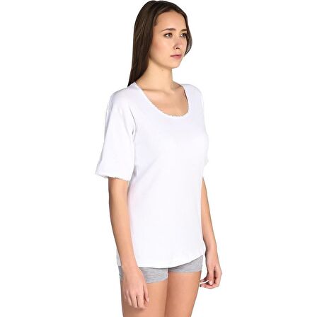 6 Adet TUTKU 0141 Kadın Ribana Kısa Kol Atlet