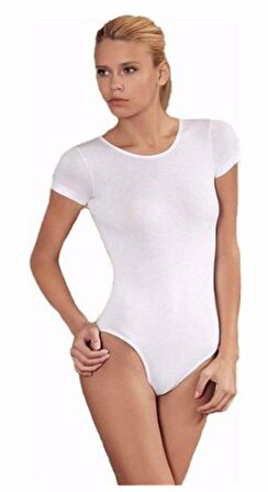 Kota Kadın Kısa Kollu Bisiklet Yaka Çıtçıtlı Badi-6182