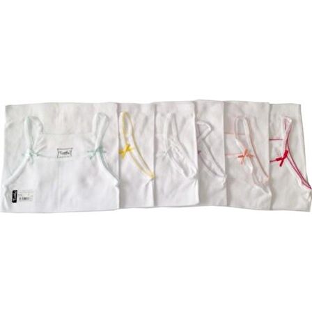 TUTKU 0165 KIZ İP ASKILI İŞLEMELİ ATLET 6 Adet