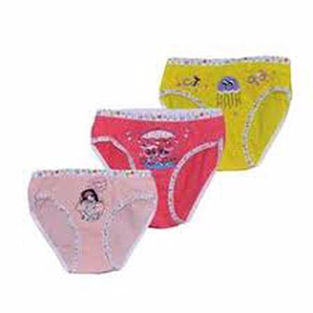 Tutku Kız Çocuk Renkli Likralı Slip Külot 6'Lı 