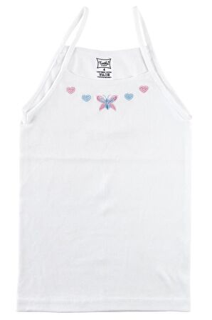 TUTKU 0165 KIZ İP ASKILI İŞLEMELİ ATLET 12 ADET