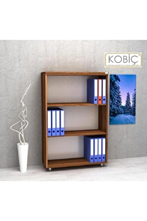 KOBİÇ Dosya Dolabı Açık Raflı 80x35x115 Cm (CEVİZ)