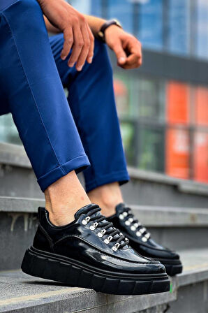 KB-X10 Kuback Siyah Rugan Siyah Yüksek Taban Günlük Spor Ayakkabı