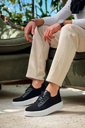 KB-116 Kuback Siyah Triko Bağcıklı  Günlük Erkek Ayakkabı