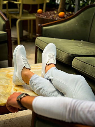 KB-101 Kuback Beyaz Triko Bağcıklı Günlük Erkek Ayakkabı