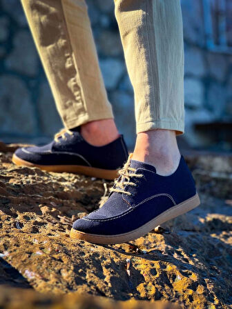 Tb-x5 Terzi Bey Lacivert  Süet Bağcıklı  Günlük Erkek Ayakkabı