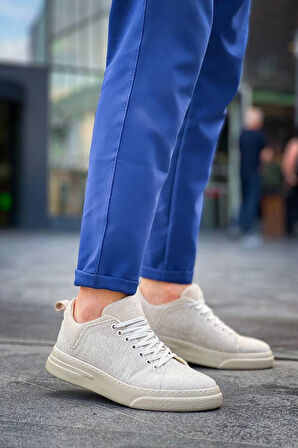 Tb-x204 Terzi Bey Bej Keten Bej Yüksek Taban Günlük Erkek Spor Ayakkabı
