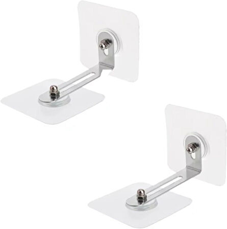 Microcase Güçlü Plastik Yapışkanlı Paslanmaz Şeffaf Çok Amaçlı Fonksiyonel Ayarlanabilir Dolap Raf Eşya Sabitleme Aparatı 2 Adet - ŞEFFAF AL5019