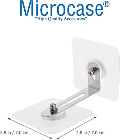 Microcase Güçlü Plastik Yapışkanlı Paslanmaz Şeffaf Çok Amaçlı Fonksiyonel Ayarlanabilir Dolap Raf Eşya Sabitleme Aparatı 2 Adet - ŞEFFAF AL5019