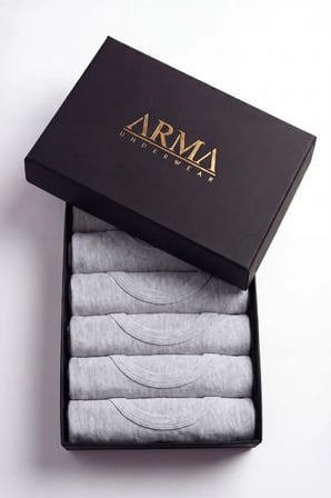 Özel Seri Set Hediyelik Kutulu Pamuklu Erkek Premium %100 Pamuk Gri Atlet 6'lı Çeyiz Seti