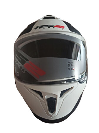 32003/8 Full Face Kask Mat Beyaz Siyah