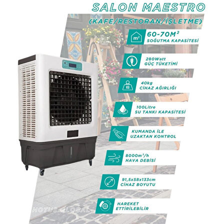Kabel Salon Maestro Evaporatif Hava Soğutucu Sulu Klima