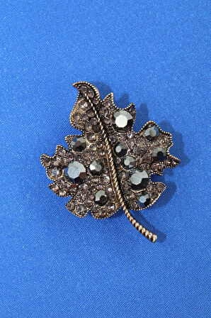 Meşe Yaprağı Broş. Yaka Iğnesi Meşe Yaprağı Broş. Taşlı Tasarım Broş. Kadın Broş. Yaprak Broş.
