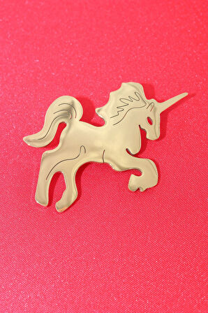 Çelik efsanevi saf ve masum ölümsüzlük atı tek boynuz unicorn broş. Yaka iğnesi unicorn broş. Unisex