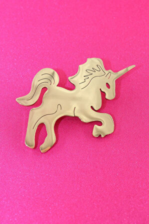 Çelik efsanevi saf ve masum ölümsüzlük atı tek boynuz unicorn broş. Yaka iğnesi unicorn broş. Unisex