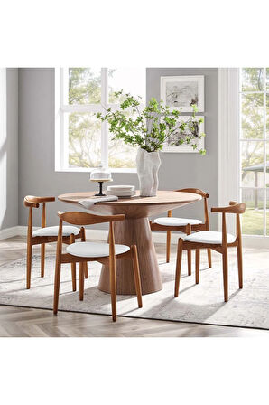 Aarhus Beyaz Iskandinav Natural Bohem Ahşap Sandalye ( 1 Adet)